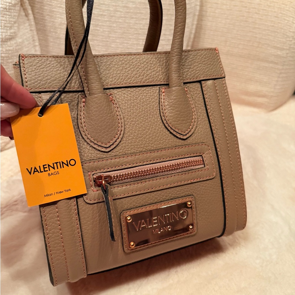 Valentino Beige Leather Tote Bag